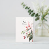 Kerst Poinsettia Blank Sieraden Display Logo Visitekaartje (Staand voorkant)