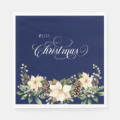 Kerst Poinsettia blauw Servet (Voorkant)