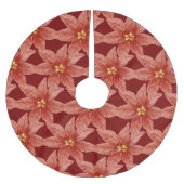 Kerst Poinsettia Bloem Rood Botanisch Kerstboom Rok (Voorkant)