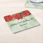 Kerst Poinsettia Bloemen Bloemenfeest Kartonnen Onderzetters (Schuin)
