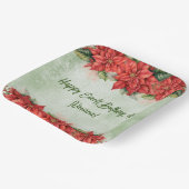 Kerst Poinsettia Bloemen Bloemenfeest Papieren Bordje (Gebogen)