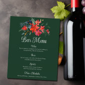 Kerst Poinsettia Bloemen Groene Bruiloft Bar Menu