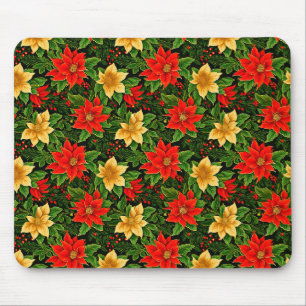 Kerst Poinsettia Bloemen Patroon-86755 Muismat
