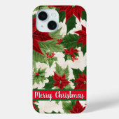 Kerst Poinsettia Bloemenpatroon Case-Mate iPhone Case (Achterkant)