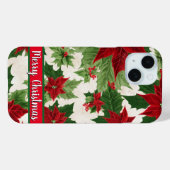Kerst Poinsettia Bloemenpatroon Case-Mate iPhone Case (Achterkant (horizontaal))