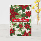 Kerst Poinsettia Bloemenpatroon Kaart (Gele Bloem)