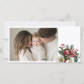 Kerst Poinsettia Bloemstuk Feestdagenkaart (Achterkant)