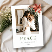 Kerst Poinsettia Bos Foto Aquarel Feestdagenkaart