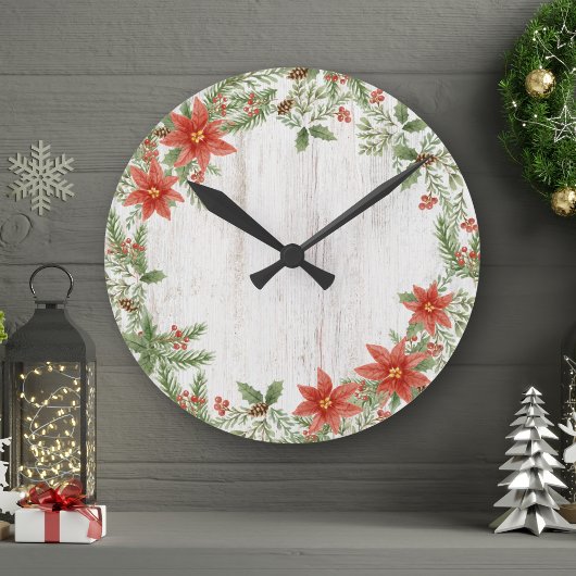 Kerst Poinsettia Botanisch gebladerte Ronde Klok