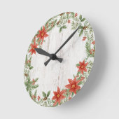 Kerst Poinsettia Botanisch gebladerte Ronde Klok (Hoek)