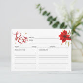 Kerst Poinsettia Bruidsreceptkaart (Staand voorkant)
