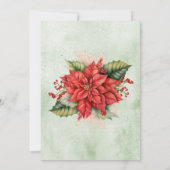 Kerst Poinsettia Bruiloftsfeest Kaart (Achterkant)