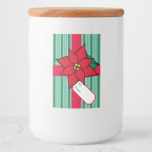 Kerst Poinsettia Cadeau Label Labels Voedselcontainer Etiket (Voorkant)