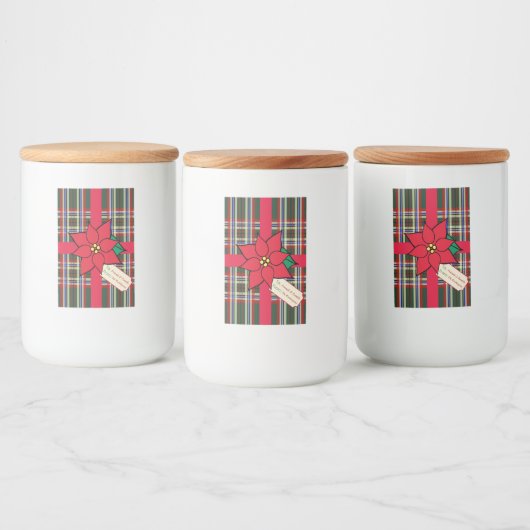 Kerst Poinsettia Cadeau Label Labels Voedselcontainer Etiket (Flessen)