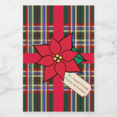 Kerst Poinsettia Cadeau Label Labels Voedselcontainer Etiket (Enkel label)