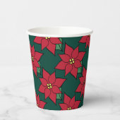 Kerst Poinsettia Coffee Party Drink Papieren Bekers (Links)
