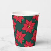 Kerst Poinsettia Coffee Party Drink Papieren Bekers (Voorkant)