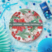 Kerst Poinsettia Design Paper Borden Papieren Bordje (Feest)