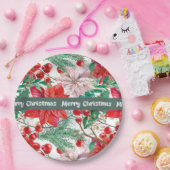 Kerst Poinsettia Design Paper Borden Papieren Bordje (Feest)