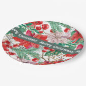 Kerst Poinsettia Design Paper Borden Papieren Bordje (Gekanteld)
