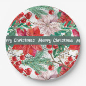 Kerst Poinsettia Design Paper Borden Papieren Bordje (Voorkant)