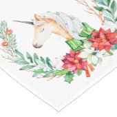 Kerst poinsettia en eenhoorn krans korte tafelloper (Hoek)