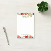 Kerst-Poinsettia en goudbellen aan de grens Post-it® Notes (Kantoor)