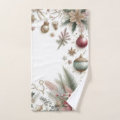 Kerst Poinsettia en Gouden Sneeuwvlok Bad Handdoek (Handdoek)