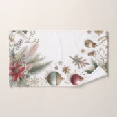 Kerst Poinsettia en Gouden Sneeuwvlok Bad Handdoek (Handdoek)