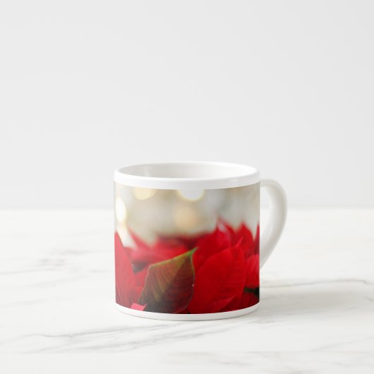 Kerst Poinsettia Espresso Kop (Voorkant rechts)