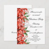 Kerst Poinsettia Feest Uitnodiging (Voorkant / Achterkant)