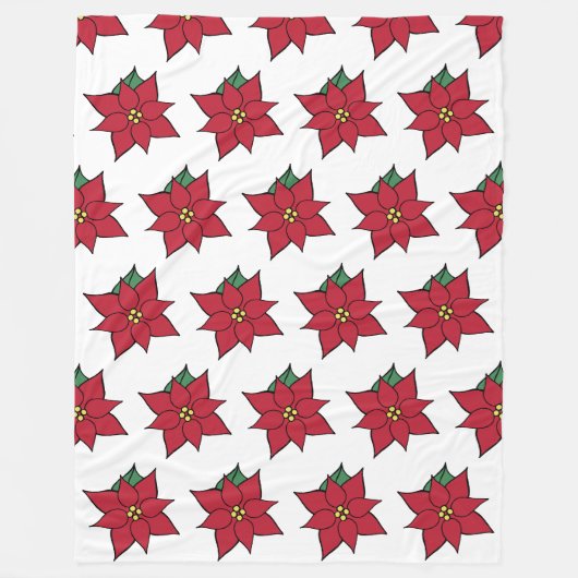 Kerst Poinsettia fleece deken (Voorkant)