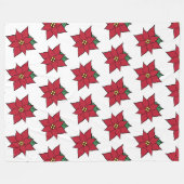 Kerst Poinsettia fleece deken (Voorkant (Horizontaal))