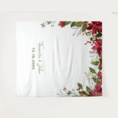Kerst Poinsettia Floral Foto Booth Achtergrond Wandkleed (Voorkant (horizontaal))