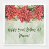 Kerst Poinsettia Floral Party Servetten (Voorkant)