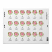 Kerst Poinsettia Floral Vakantieadres Etiket (Full Sheet)