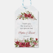 Kerst Poinsettia Frame Eet, Drink en wees vrolijk Cadeaulabel (Voorkant)