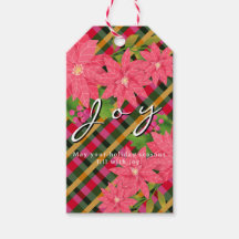 Kerst Poinsettia Geruite Zakelijk Logo Cadeau