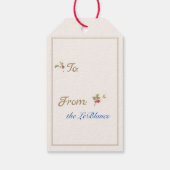 Kerst Poinsettia Holly  Rode Vakantie Cadeaulabel (Achterkant)