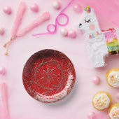 Kerst-Poinsettia in rode keramische uitstraling Papieren Kommen (Feest)