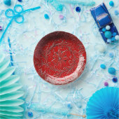 Kerst-Poinsettia in rode keramische uitstraling Papieren Kommen (Feest)