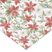 Kerst Poinsettia in rood en wit Medium Tafelloper (Hoek)