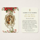 Kerst Poinsettia Katholieke Bruiloft Gebed Kaart (Voorkant /achterkant)
