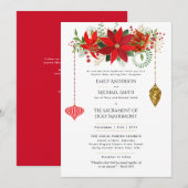 Kerst Poinsettia Katholieke Huwelijksplechtigheid  Kaart (Voorkant / Achterkant)