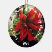 Kerst-Poinsettia keramisch siergoed Keramisch Ornament (Links)