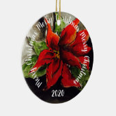 Kerst-Poinsettia keramisch siergoed Ornament (Rechts)