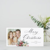 Kerst Poinsettia Kerstboeket Feestdagenkaart (Staand voorkant)