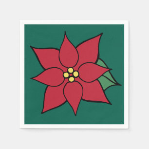 Kerst Poinsettia Kerstfeest Feestservetten  Servet