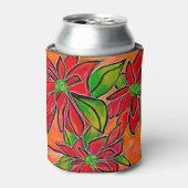 Kerst Poinsettia Koelbox Blikjeskoeler (Blikje Voorkant)