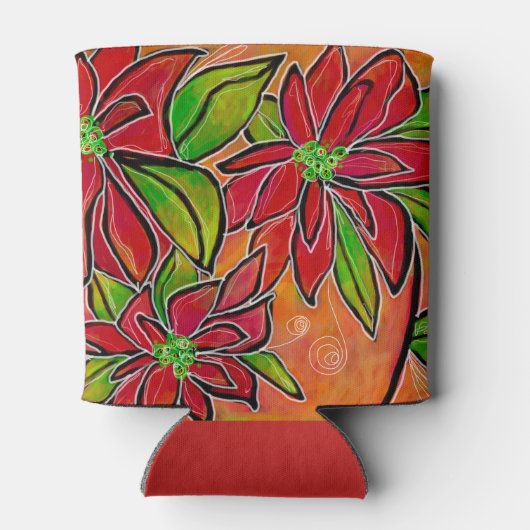 Kerst Poinsettia Koelbox Blikjeskoeler (Achterkant)